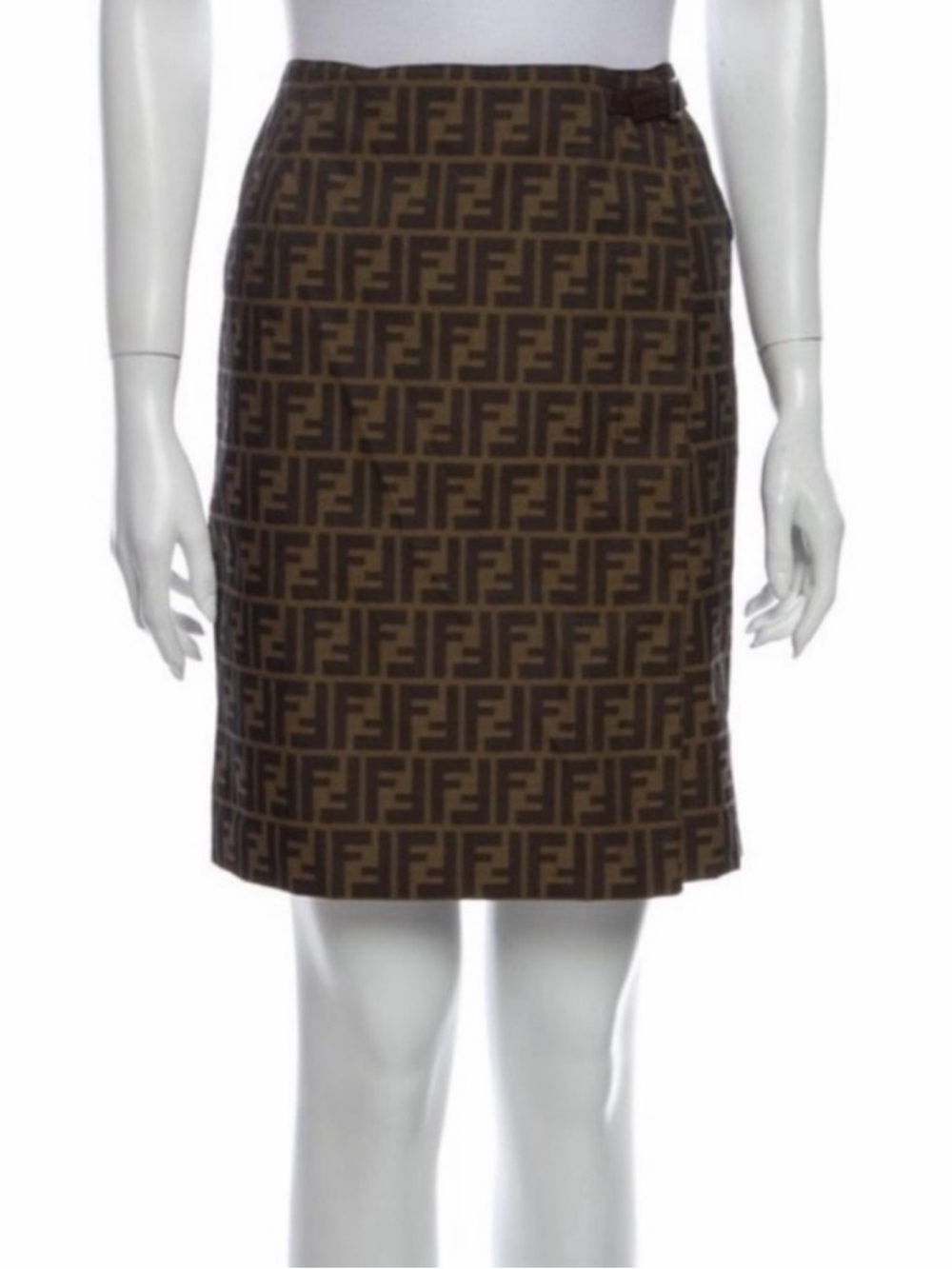Fendi zucca monogram wrap skirt, 24 inch waist